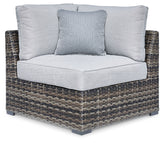 A2Z Furniture - Ashley Furniture - Harbor Court Outdoor - Armless Chair w/Cushion (Set of 2) / Gray - P459-846